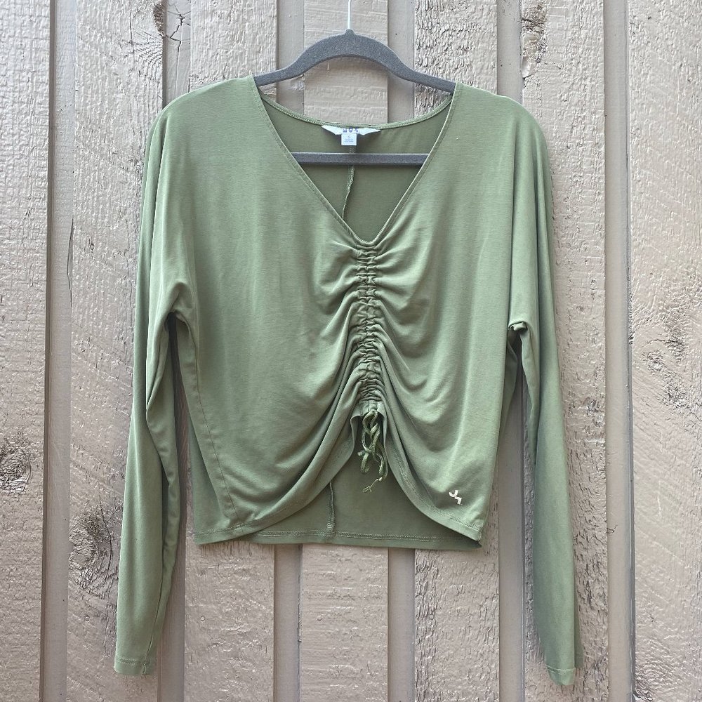 Green Ruched Workout Top